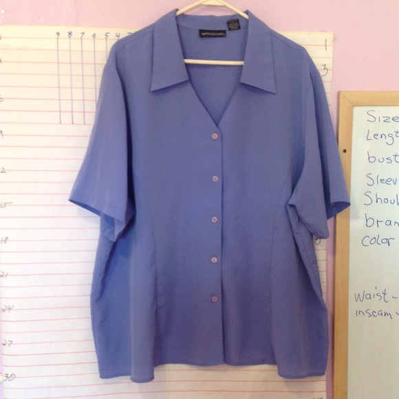 IMPRESSIONS women's V neck blouse sz 24 Purple - Picture 2 of 6